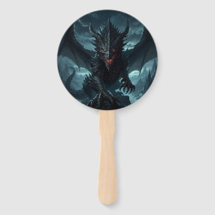 Dark, Mediaeval Dragon Hand Fan