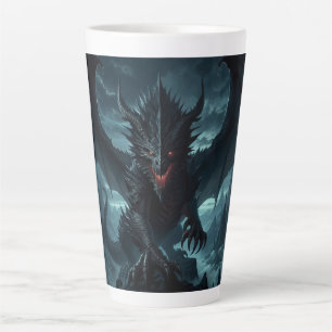 Dark, Mediaeval Dragon  Latte Mug