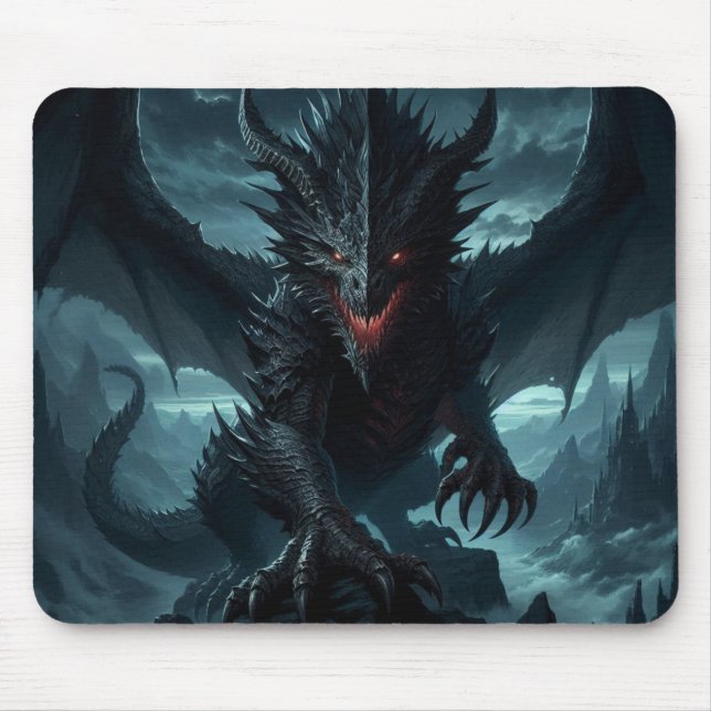 Dark, Mediaeval Dragon  Mouse Pad (Front)