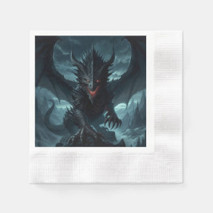 Dark, Mediaeval Dragon Napkin