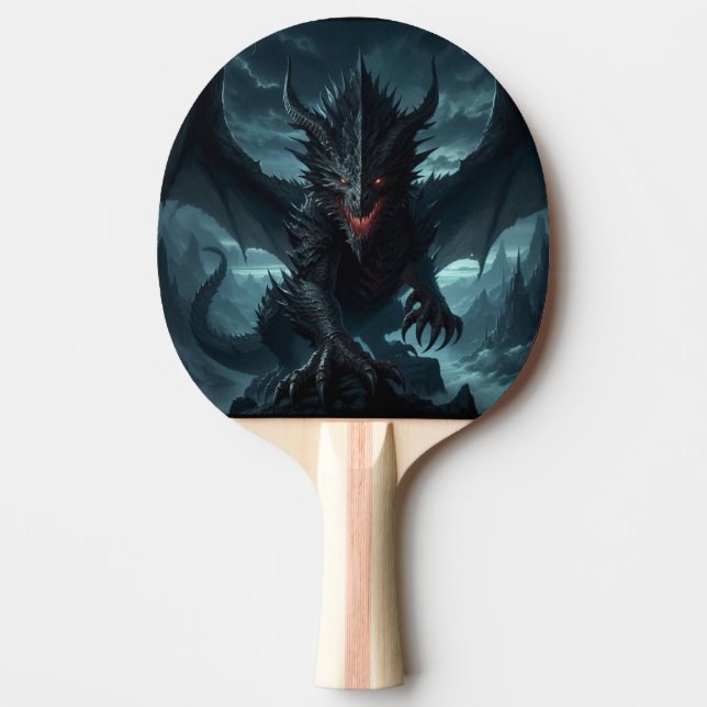 Dark, Mediaeval Dragon  Ping Pong Paddle (Front)