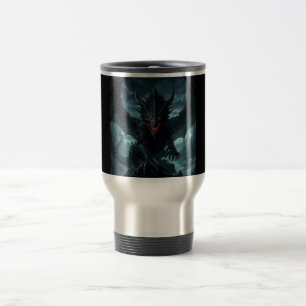 Dark, Mediaeval Dragon Travel Mug