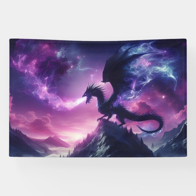 Dark, Mediaeval Ethereal Dragon  Banner (Horizontal)