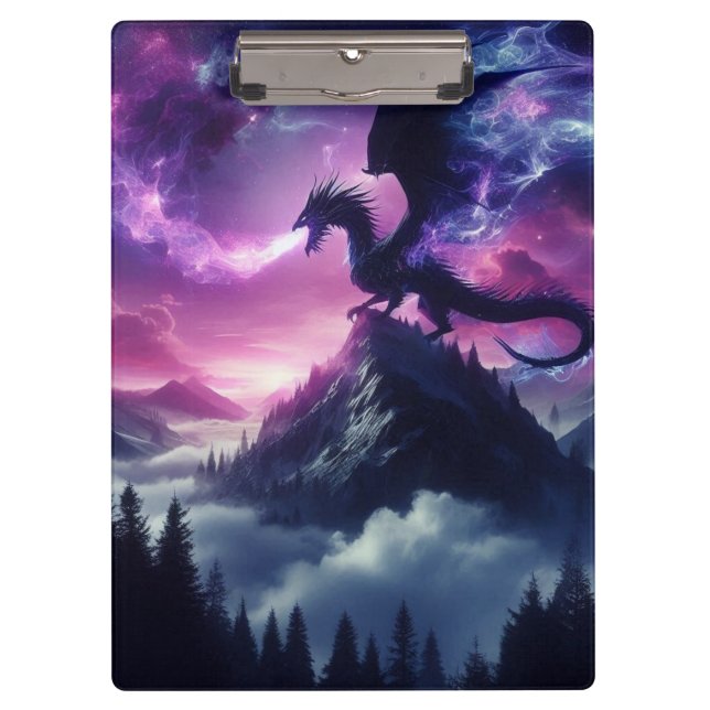 Dark, Mediaeval Ethereal Dragon  Clipboard (Front)