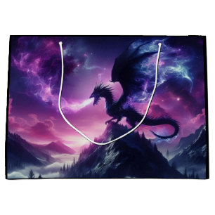 Dark, Mediaeval Ethereal Dragon Large Gift Bag