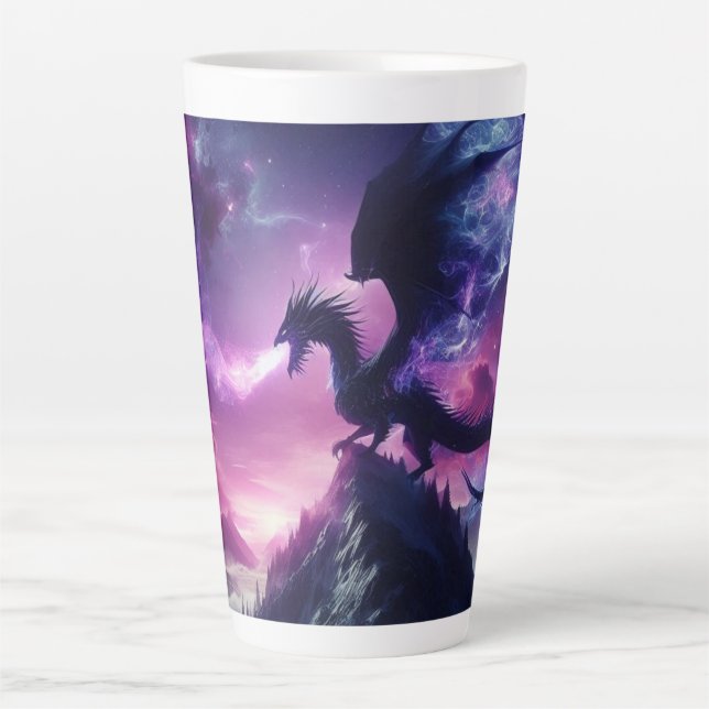 Dark, Mediaeval Ethereal Dragon  Latte Mug (Front)