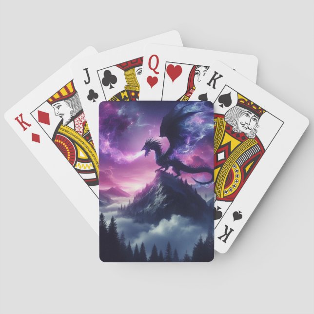 Dark, Mediaeval Ethereal Dragon  Playing Cards (Back)