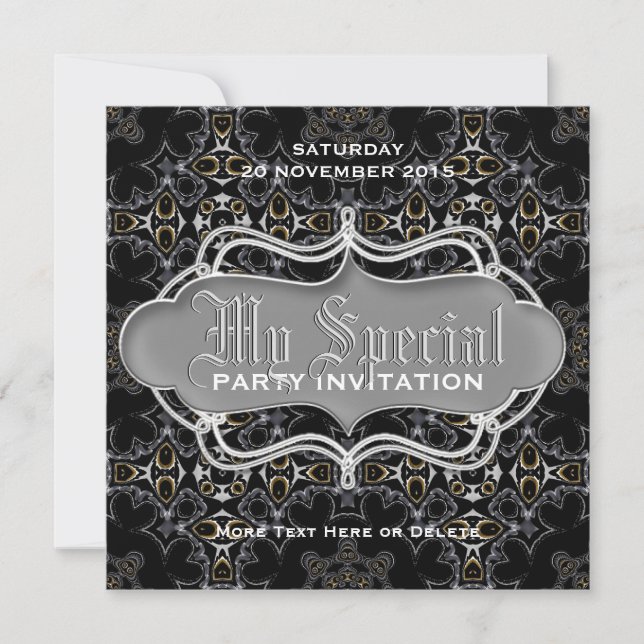 Dark Mediaeval Tribal fusion Special Party Invites (Front)