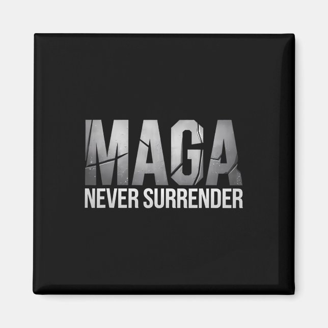 Dark Mega Trump 2024 Never Surrender  Magnet (Front)