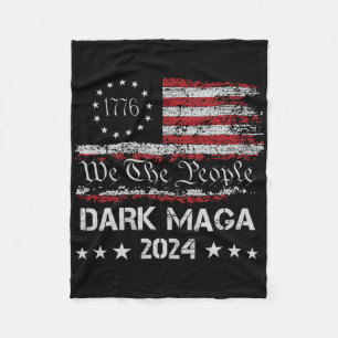 Dark Mega Trump 2024 Us Flag Vintage President Cam Fleece Blanket