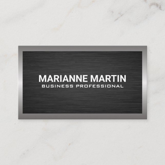 Dark Metal Aluminium Silver Business Card (Front)