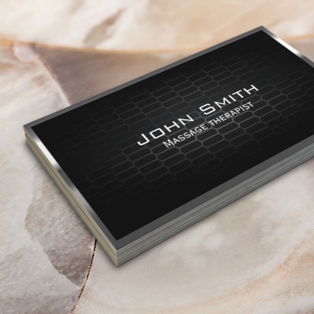 Dark Metal Cells Massage Therapist Business Card (Creator Uploaded)