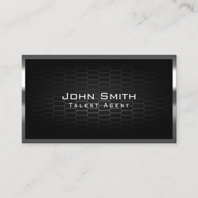 Dark Metal Cells Talent Agent Business Card (Front)