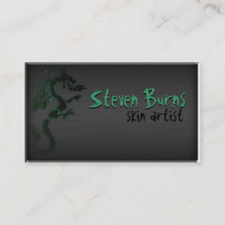 Dark Metal Dragon in Green Business Card