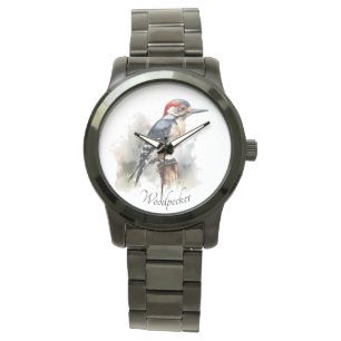 Dark Metal Woodland Bird Timepiece Watch