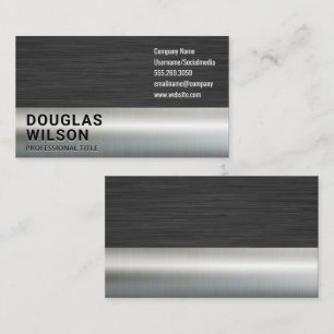 Dark Metallic Background Silver Metal Business Card
