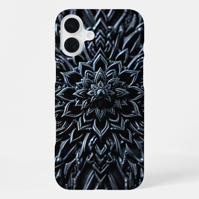 Dark Metallic Mandala iPhone Case (Back)