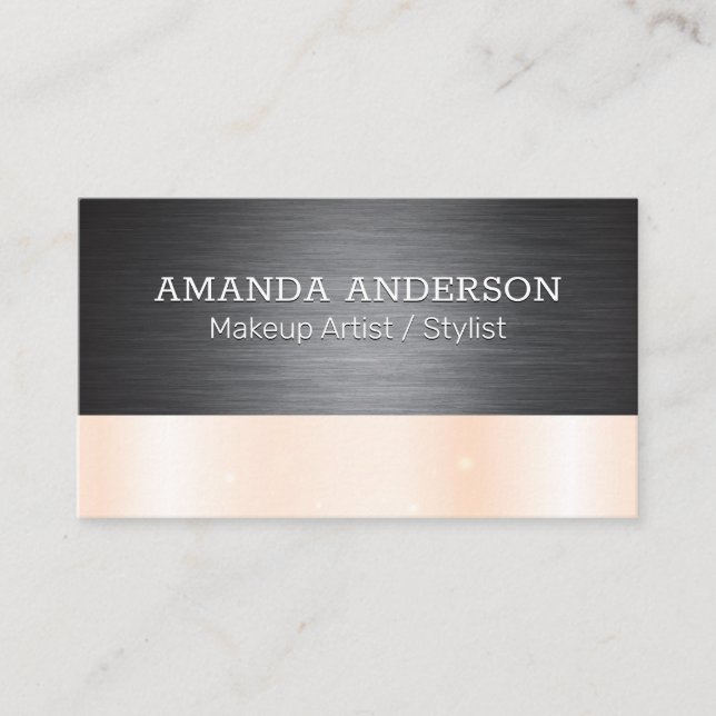 Dark Metallic Texture | Sparkle Business Card (Front)