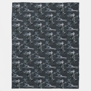 Dark Mickey Mouse Pattern Gothic Design Fleece Blanket