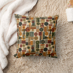 Dark Mid Century Geometric Pattern (2) Cushion