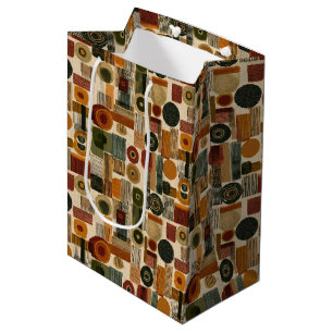 Dark Mid Century Geometric Pattern (2) Medium Gift Bag