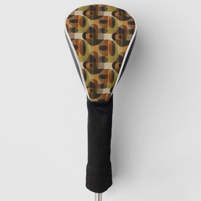 Dark Mid Century Geometric Pattern (3) Golf Head Cover (Front)