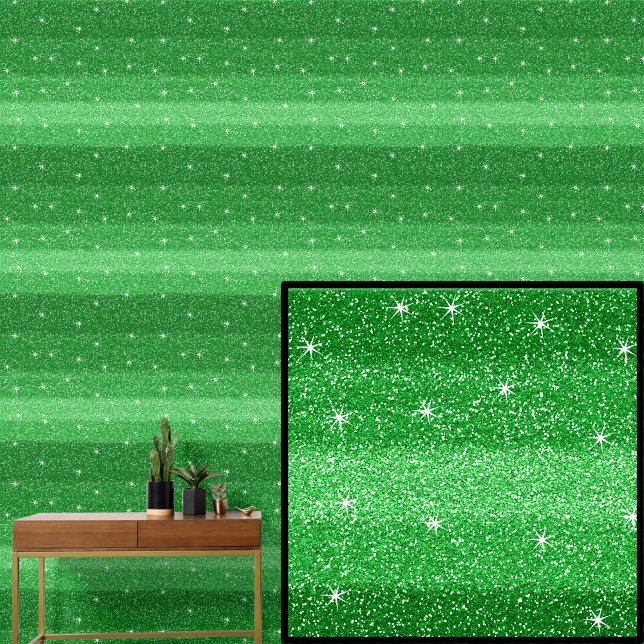 Dark Mid Light Green Stripes with Sparkle Stars Wallpaper (Creator Uploaded)