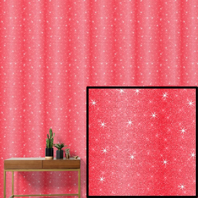 Dark Mid Light Red Stripes with Sparkle Stars Wallpaper (Creator Uploaded)
