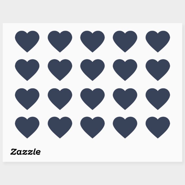 Dark Midnight Blue Cute Heart Sticker (Sheet)