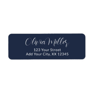 Dark Midnight Blue - Elegant Address Label