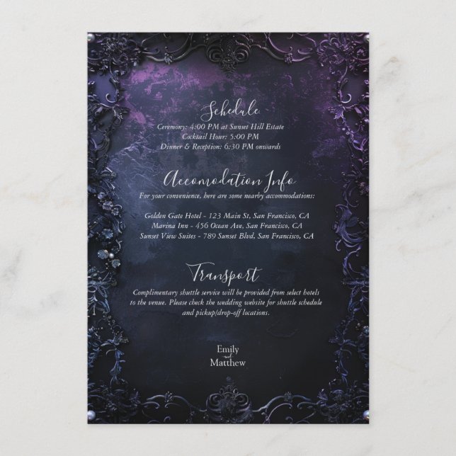 Dark Midnight Gothic Elegance Enclosure Card (Front)