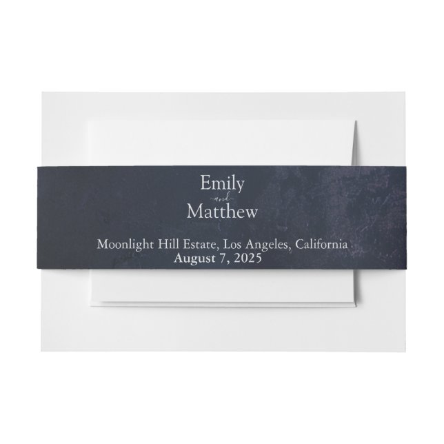 Dark Midnight Gothic Elegance Invitation Belly Band (Front Example)