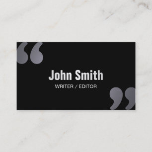 Dark Minimal Writer/Editor Business Card