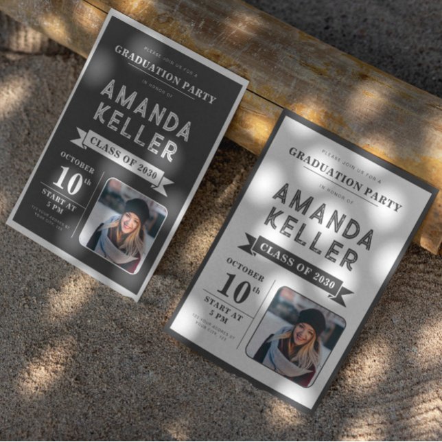 Dark Minimalist Graduation Invitation (Creator Uploaded)