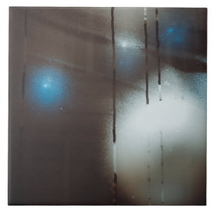 Dark Misted Steamy Window with Christmas Baubles Tile