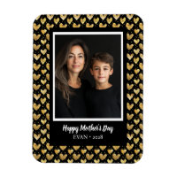 Dark Mode Faux Golden Foil Hearts Mother's Day
