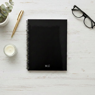 Dark Mode Stationary Glossy Black Agenda Initials