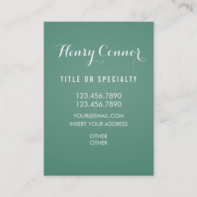 Dark Moderate Spring Green Vertical Board Business Card (Front)