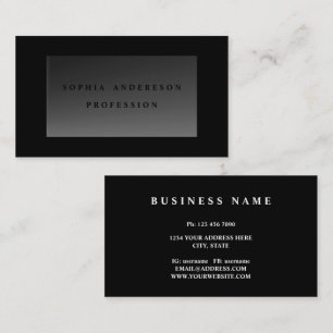 Dark Modern Chic Transparent Glass Professional Business Card