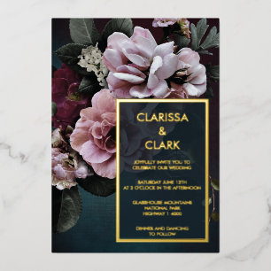 Dark Moody Bold Floral Gold Wedding 