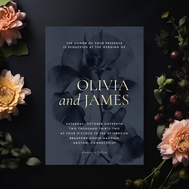 Dark Moody Botanical Elegant Wedding Gold (Creator Uploaded)