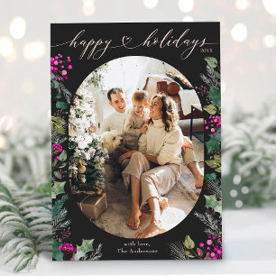 Dark Moody Elegant Happy Holidays Card