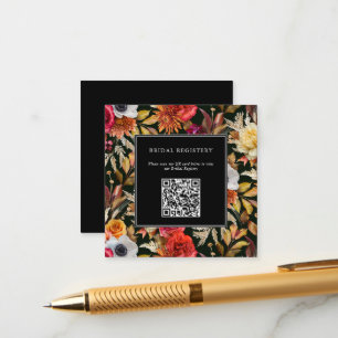Dark Moody Fall Romantic Bridal Shower  Enclosure Card