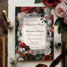 Dark Moody Floral Art Vintage Gothic Lace Wedding
