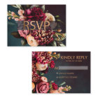 Dark Moody Floral Bold Red Rose Gold RSVP 