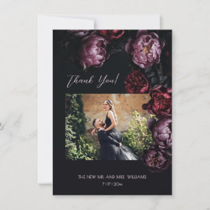 Dark Moody Floral Wedding Thank You