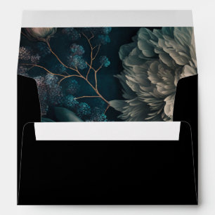 Dark Moody Florals Gothic Halloween Wedding Envelope