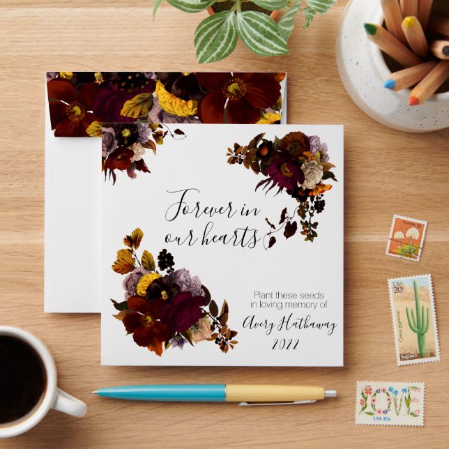 Dark Moody Flower Seed Packet Memorial & Funeral   Envelope (Desk)