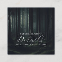 Dark Moody Forest Trees Twilight Wedding Details