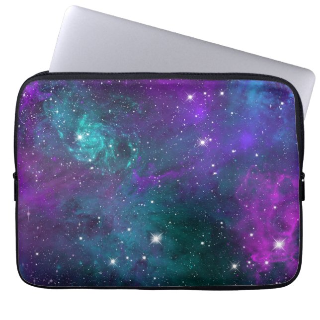 Dark Moody Galaxy Space Outer Nebula Starry Sky Laptop Sleeve (Front)